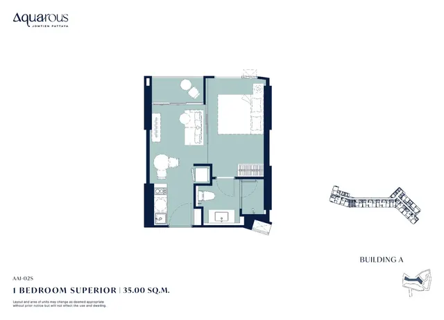 Floor plan – 1 Bedroom Superior