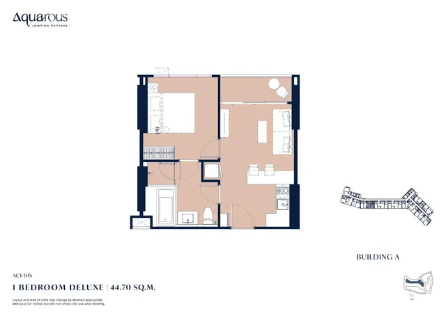 Floor plan – 1 Bedroom Deluxe
