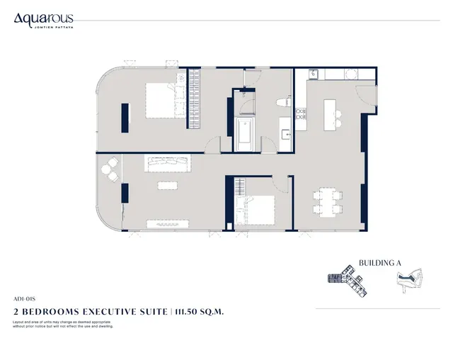 Floor plan – 2 Bedrooms Executive Suite