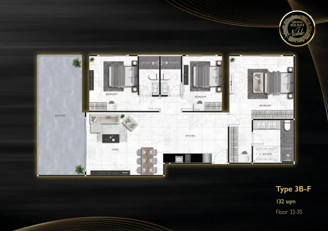 Floor plan – 3 Bedrooms