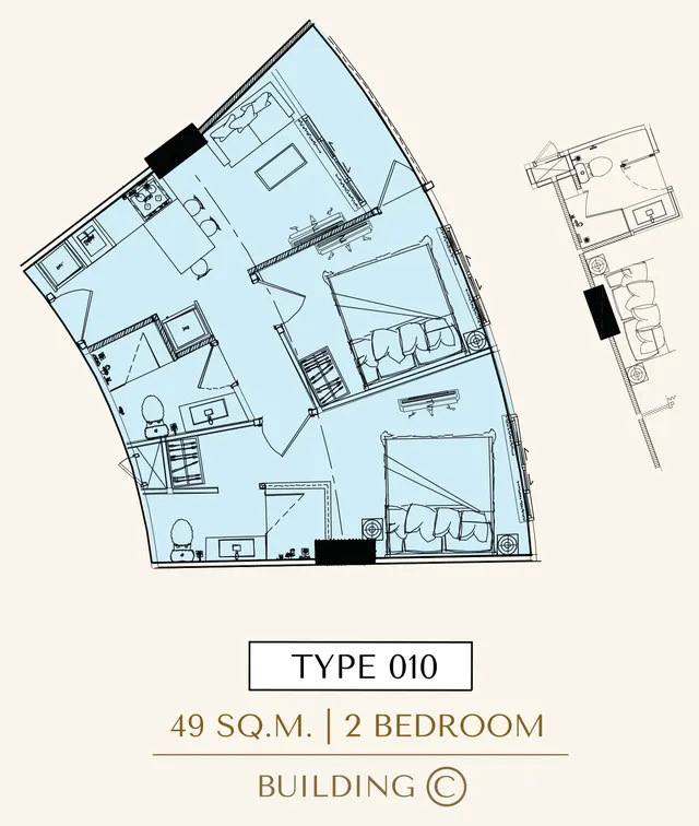Floor plan – 2 Bedrooms