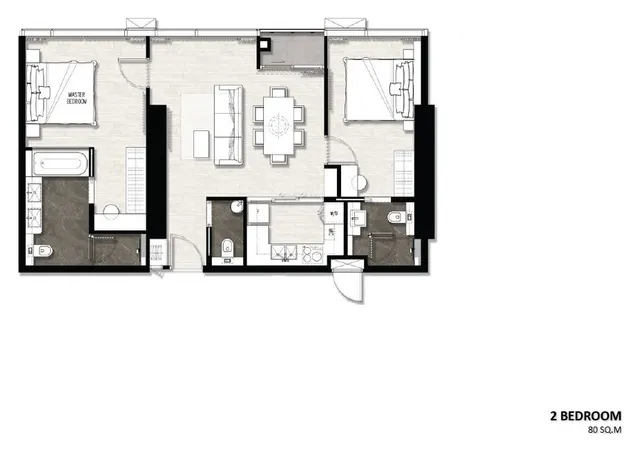Floor plan – 2 Bedrooms