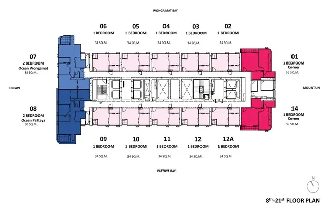 ONCE Wongamat – Site & floor plans