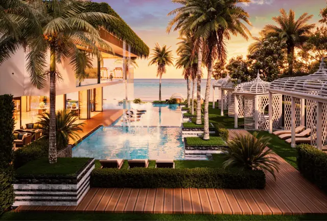 The Riviera Palm Beach Wongamat – Pools und Gärten am Clubhaus · Visualisierung (Bauträger)