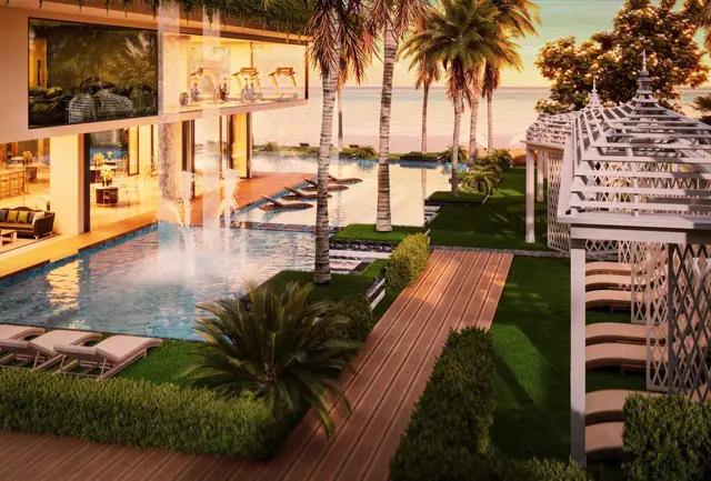 The Riviera Palm Beach Wongamat – Pools und Gärten am Clubhaus · Visualisierung (Bauträger)