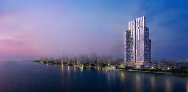 SKYPARK Lucean Jomtien – Visualisation of phase 1 (Tower A + B) at dusk