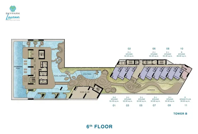 SKYPARK Lucean Jomtien – Site & floor plans