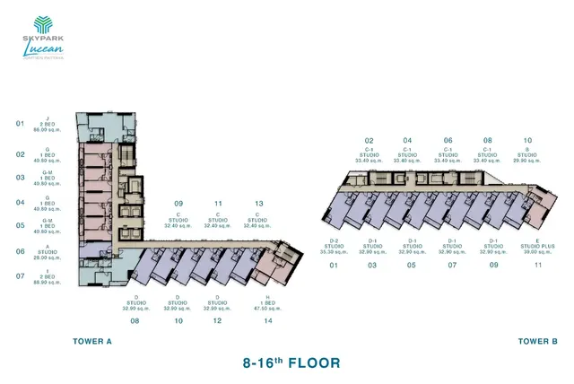 SKYPARK Lucean Jomtien – Site & floor plans