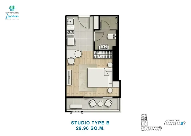Floor plan – Studio · Tower B