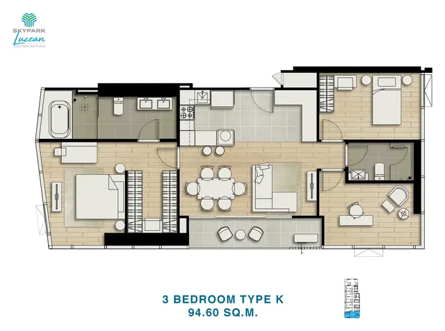 Floor plan – 3 Bedrooms