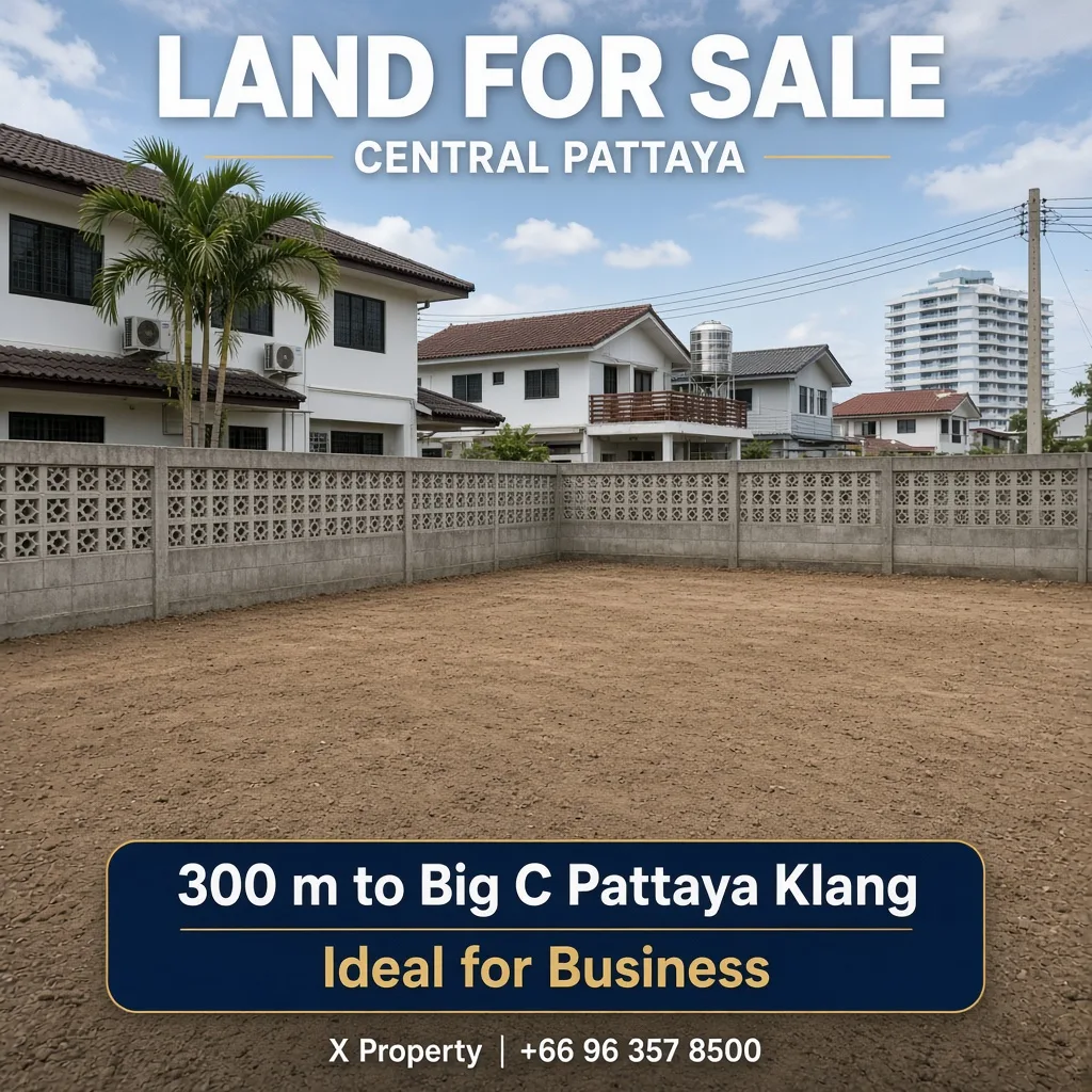 Prime Land for Sale in Central Pattaya – 408 sqm, 300 m to Big C Pattaya Klang – 1